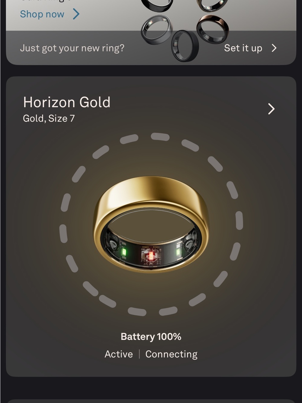 Oura ring Gen 3 horizon size 7